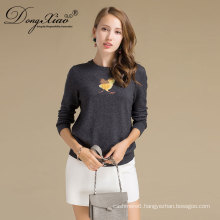 Professional Manufacturer 12gg Crewneck 100% Women Pure Cashmere Sweater